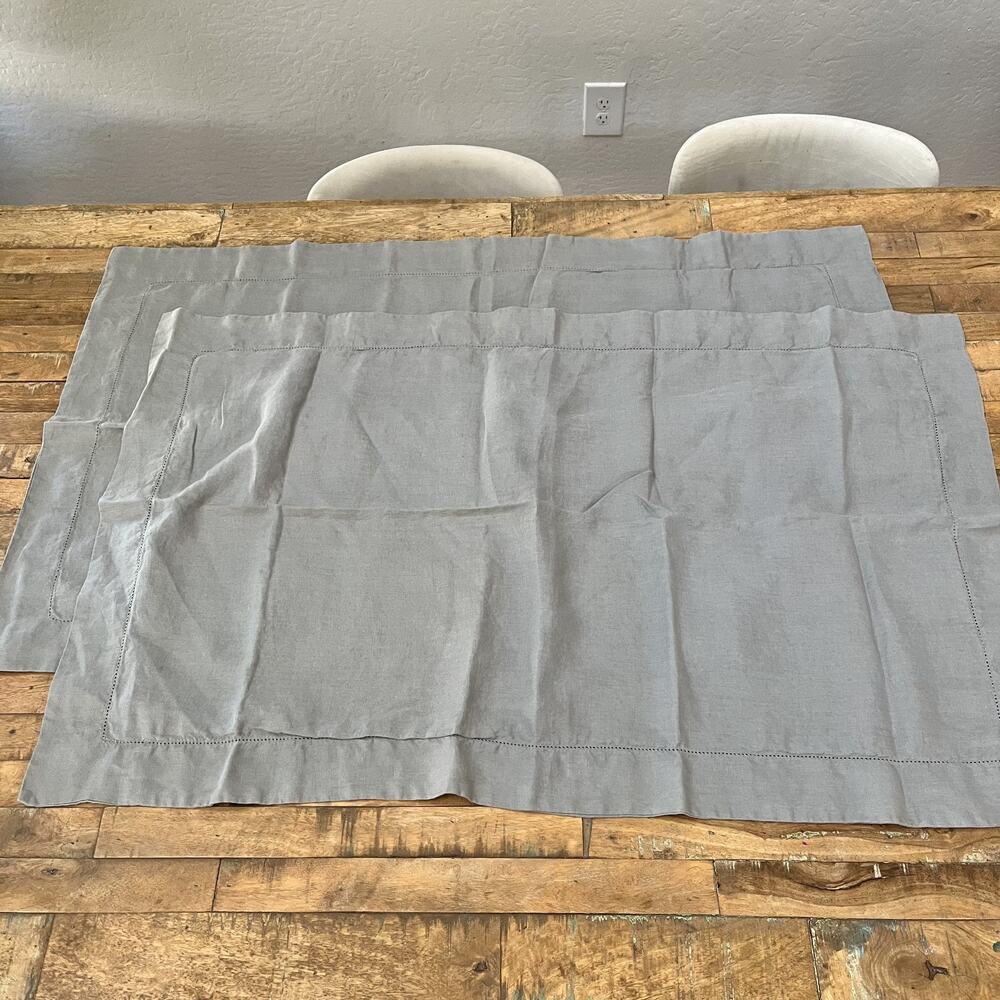 Fieldcrest King Pillowcases Set of 2 Gray 100% Linen